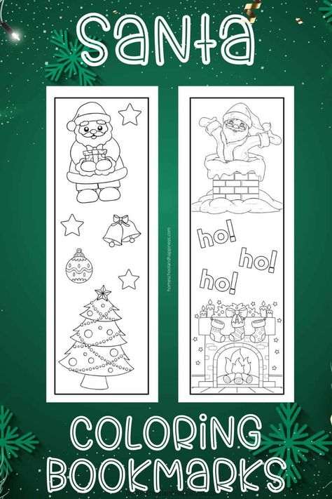 Christmas Bookmarks Printable Free, Printable Coloring Christmas Cards, Santa Bookmark, Coloring Christmas Cards, Santa Coloring, Coloring Christmas, Christmas Bookmarks, Coloring Bookmarks, Free Christmas Printables