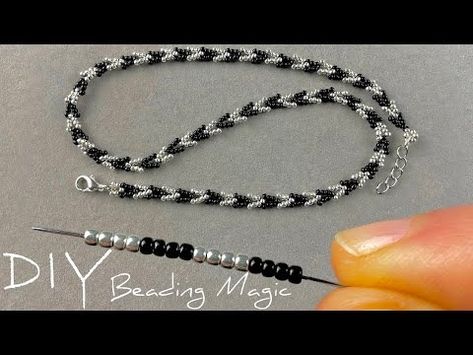 (1) Easy Seed Bead Necklace: Beaded Jewelry Tutorials | Beading for Beginners - YouTube Seed Bead Choker Pattern, Seed Bead Jewelry Bracelets, Beaded Bracelet Patterns Tutorials, Seed Bead Necklace Patterns, Beading For Beginners, Seed Bead Jewelery, Diy Choker Necklace, Seed Bead Bracelets Tutorials, Easy Necklace