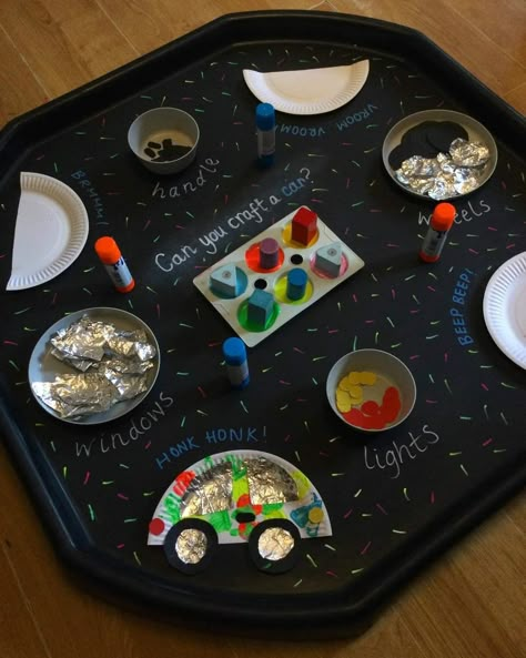 Mr Gumpy's Motor Car Activities Eyfs, Transport Tuff Tray Eyfs, Small World Activities Eyfs, Cars Eyfs Activities, Transportation Tuff Tray Ideas, Car Tuff Tray Ideas, Indoor Tuff Tray Ideas, Cars Eyfs, Transport Tuff Tray Ideas