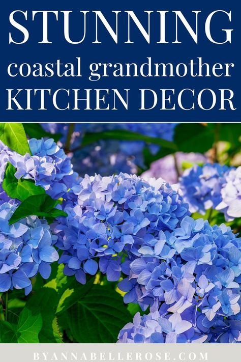 BEAUTIFUL COASTAL GRANDMOTHER DECOR FOR YOUR KITCHEN GUARANTEED TO MAKE YOUR KITCHEN LOOK LIKE NANCY MEYERS'--coastal grandmother style, coastal grandmother aesthetic, nancy meyers aesthetic see it all here: https://byannabellerose.com/beautiful-coastal-grandmother-decor-for-your-kitchen-guaranteed-to-make-your-kitchen-look-like-nancy-meyers/ Coastal Grandmother Decor, Coastal Hamptons Style Kitchen, Coastal Grandmother Kitchen, Coastal Grandmother Aesthetic House, Cookbook Aesthetic, Coastal New England Home, Nancy Meyers Aesthetic, Coastal Hamptons Style, Grandmother Style