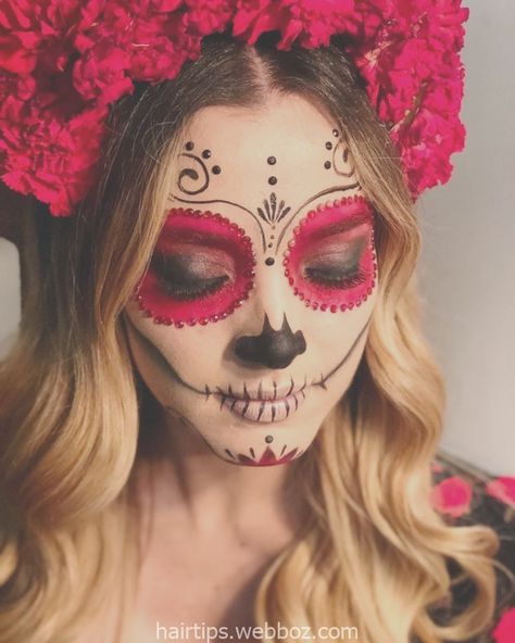 Catrina Makeup, Zombie Halloween Makeup, Holloween Makeup, Kostuum Halloween, Dead Makeup, Halloween Makeup Diy, Cute Halloween Makeup, Halloween Makeup Pretty, Cool Halloween Makeup