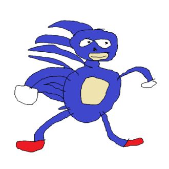 the all powerful Sonic, Running, Blue