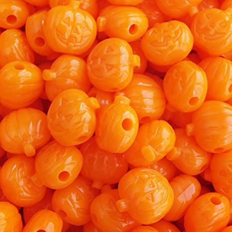 Amazon.com: Pumpkin Jack O Lantern Beads Orange 20mm Large Hole Pony Halloween Beads Made in USA: Arts, Crafts & Sewing Pumpkin Candy Corn, Pumpkin Jack O Lantern, Black Pumpkin, Halloween Beads, Charms For Jewelry Making, Halloween Jack O Lanterns, Pumpkin Jack, Shape Crafts, Pumpkin Witch