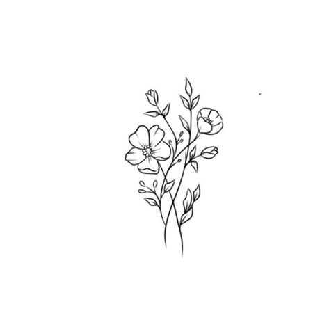 Wildflower Temporary Tattoo 1 Size: The size of this wildflower temporary tattoo is approximately 2 inches long Directions: 1. Peel away the clear plastic layer 2. Apply the tattoo image side to your skin and cover with wet cloth for 20 seconds. 3. Carefully peel back paper off of skin 4. To remove tattoo wash with soap and water Small Color Floral Tattoo, Simple Wildflower Tattoo Designs, Hollyhock Tattoo Small, Wildflower Tattoo With Words, Wildflowers Tattoo Design, Small Wildflower Tattoo Simple, Flower Tattoos Easy, Simple Drawings Flowers, Simple Flowers Tattoo