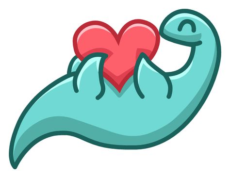 Cute Dino with Love Heart Sticker. Dinosaurs were very loving personalities, at least herbivores. Cute Dino Stickers, Dino Stickers, Dino Love, Heart Dinosaur, Crown Sticker, Doodle Wall, Cute Dino, Preschool Bulletin, Lunch Notes