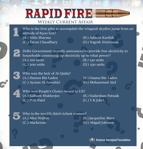 Let’s Play-Rapid Fire! Comment Your Answers with Question No. and Correct Option. #CurrentAffairsQuiz #SOFCurrentAffairs #IGKO #ImproveYourGK Current Affairs Quiz, Ways Of Learning, One Pilots, Fun Learning, Government, Science, Let It Be