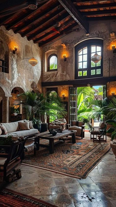 Hacienda Style Homes Interiors, Hacienda Interior, Hacienda Interior Design, Spanish Style Home Interior, Mexican Style Homes, Interior Design 2024, Modern Hacienda, Hacienda Homes, Spanish Home Decor