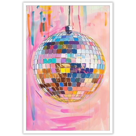 PRICES MAY VARY. 【Trendy Disco Ball Decor】 Funky wall art size is 12x16 inches( about 30x40cm)、16x24 inches( about 40x60cm)、24x36 inches( about 60x90cm) Bar cart posters come in three forms. Frameless posters reserve a 1cm white border on each side making it easy to DIY any frame that suits the style of the decorative space. If you choose a product with a wooden frame or black aluminum frame you can hang it directly where you need it according to the matching hook tool to add a fashionable atmos