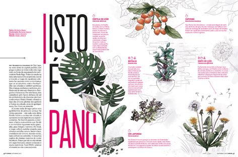 Eating Bush | Superinteressante Magazine on Behance Nature Editorial, Mises En Page Design Graphique, Fashion Magazine Layout, Page And Plant, 잡지 레이아웃, Spring Illustration, Newspaper Design, Design Editorial, Magazine Layout