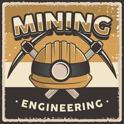 Mining Poster, Engineering Poster, Mining Engineering, Mining Logo, Podcast Logo, Font Bundles, Vector Photo, Logo Design Services, School Work