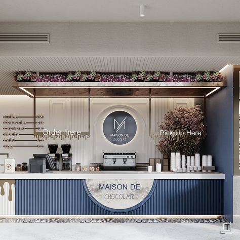 Chocolate Store Design, Boutique Patisserie, Adobe Photoshop Photography, Cafeteria Design, Modern Coffee Shop, Bar Counter Design, Cafe Counter, Bakery Interior, Bakery Design Interior