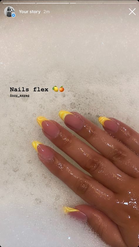 #nails#orange#yellow#neon#instagram#story Pastel Yellow And Orange Nails, Nail Instagram Story, Yellow Orange Nails, Orange Yellow Nails, Yellow And Orange Nails, Nails Instagram Story, Neon Instagram, December Travel, Nails Orange