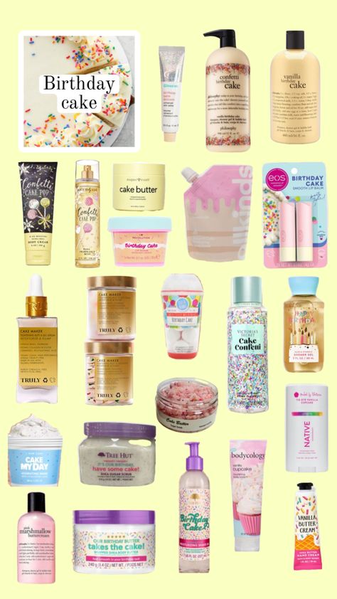 Cake Scented Shower Routine, Smell Like Birthday Cake, Smell Like A Cupcake, Pov You Smell Like A Bakery, Cake Beauty Products, Birthday Cake Scented Products, Birthday Cake Scent, Different Scents To Smell Like, Omg You Smell So Good