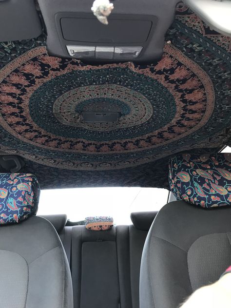 Ceiling Fabric, Car Upholstery Cleaner, Car Ceiling, Wall Blanket, Car Interior Diy, Hippie Car, Girly Car Accessories, Inside Car, Car Deco