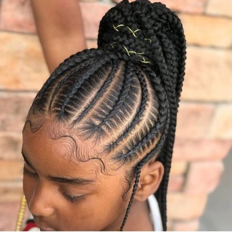 Cuban Twist Hair, Black Kids Braids Hairstyles, Cornrow Ponytail, Different Curls, Feed In Braids Hairstyles, Braids Hairstyles Pictures, Braided Cornrow Hairstyles, Braided Ponytail Hairstyles