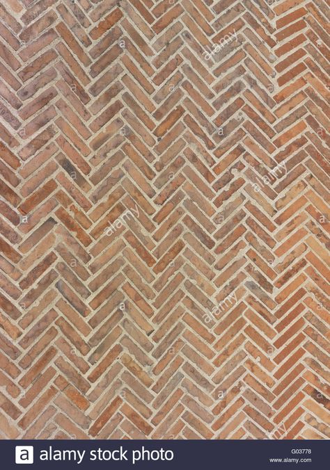 Download this stock image: real tuscany terracotta herringbone floor - G03778 from Alamy's library of millions of high resolution stock photos, illustrations and vectors. Terracotta Brick Floor, Terracotta Herringbone Floor, Herringbone Terracotta Floor, Brick Herringbone Floor, Herringbone Brick Pattern, Brick Tile Floor, Herringbone Brick Floor, Terracotta Flooring, Herringbone Brick