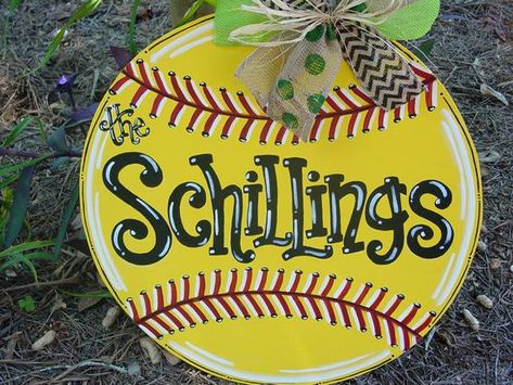 Softball Door Hanger, Baseball Bedroom Decor, Baseball Nursery Decor, Baseball Room Decor, Baseball Party Decorations, Baseball Wall Decor, Fun Fundraisers, Teacher Door Hangers, Baseball Wall Art