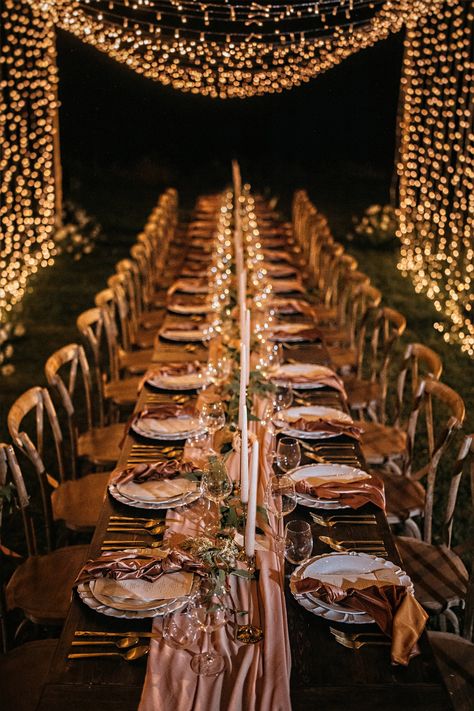 Big Indian Wedding, Long Table Wedding, Wedding Reception Lighting, Intimate Wedding Reception, Backyard Reception, Reception Dinner, Outdoor Dinner, Small Intimate Wedding, Wedding Reception Tables