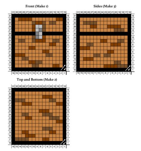 Minecraft Crochet Block Series: Part 2 – Minecraft Chest Block Pattern – HookStitchSew Minecraft Blocks Pattern, Minecraft Crochet Patterns, Minecraft Blanket, برق بنزين, Minecraft Chest, Minecraft Crochet, Graph Crochet, Pixel Art Grid, Pixel Crochet