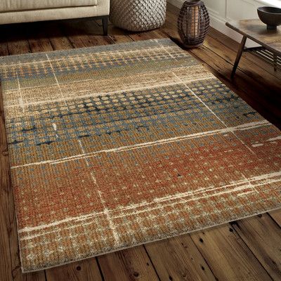 Red Barrel Studio Diamondine Beige/Blue/Brown Area Rug Rug Size: 94" W x 130" L Orian Rugs, Rustic Area Rugs, Shag Carpet, Best Carpet, Grey Carpet, Stair Runner Carpet, Shag Area Rug, 8x10 Area Rugs, Carpet Colors