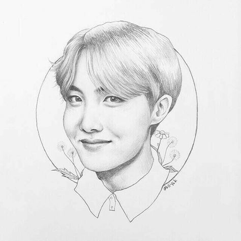 BTS J-HOPE JEON HOSEOK fanart art Believe In, Sketches Of Love, Only Believe, Face Pictures, Kpop Drawings, Doodle Illustration, Sketch Inspiration, Bts Drawings, Bts Chibi