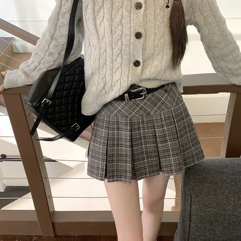 Korean style Winter Woolen Kawaii Mini Skirts Women Fashion Y2K Streetwear Tartan Pleated Plaid Skirt High Waist A-Line Skirt - AliExpress Korean Style Winter, Pleated Plaid Skirt, Skirt High Waist, Fashion Y2k, Skirts Women, Style Winter, Plaid Skirt, Y2k Streetwear, A Line Skirt