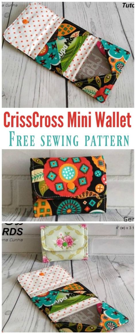 Free sewing pattern for this mini wallet.  So cut and quick to sew too. Scrap buster! Wallet Pattern Free, Wallet Sewing Pattern, Sew Wallet, Modern Bag, Free Sewing Pattern, Beginner Sewing Projects Easy, Sewing Purses, Wallet Pattern, Sewing Projects For Beginners