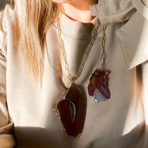 Plate Necklace, Agate Necklace, Agate Pendant, Gold Plated Necklace, Agate, Gold Plate, Plating, Necklaces, Pendant Necklace