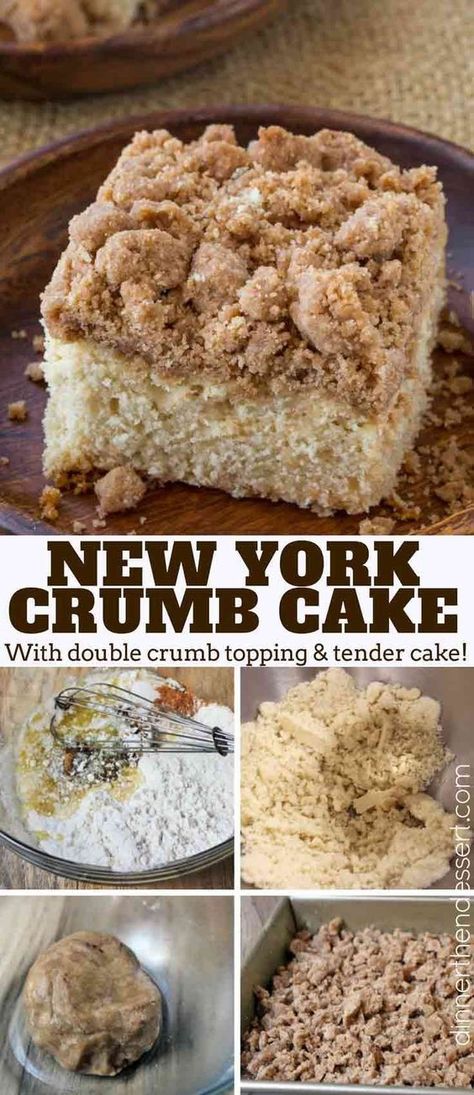 New York Crumb Cake, Crumb Coffee Cakes, Crumb Cake Recipe, Dinner Then Dessert, Cake Recipes Easy Homemade, Coffee Cake Recipes, Crumb Cake, Coffee Breakfast, Nova York