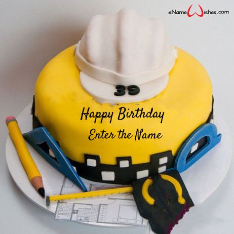 Birthday Cake with Name Edit for Engineer - Best Wishes Birthday Wishes With Name Happy Birthday Engineer, Birthday Cake With Name Edit, Name On Cake, Write Name On Cake, Birthday Cake Write Name, Online Birthday Cake, Birthday Cake Writing, Birthday Cake With Name, Name Edit