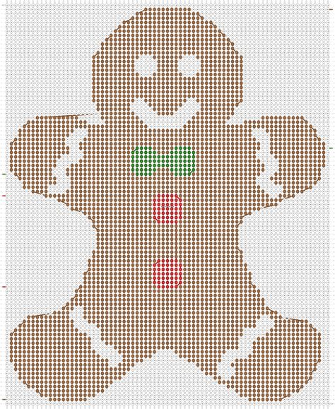 Alpha Pattern #2692 | BraceletBook.com Gingerbread Man Christmas, Alpha Pattern, Christmas Goodies, Alpha Patterns, Cookies And Cream, Friendship Bracelet Patterns, Plastic Canvas, Gingerbread Man, Bracelet Patterns