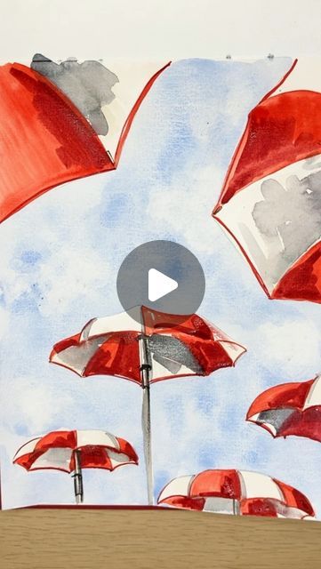 Harriet de Winton on Instagram: "Unpack your paintbrush and head to the beach! We’ve been doing some #dopaminepainting over on @patreon creating colourful summer scenes of beach parasols and bright blue skies. Join my @patreon now and find yourself in a warm community of watercolour enthusiasts! 🏖️#watercolour #watercolor #dewintonpaperco #harrietdewinton #youtube #youtuber #patreon #patreoncreator #patreonwatercolour #beach #beachumbrella #learntopaint #painting #holiday #summerpainting" Watercolour Beach, Summer Scenes, Summer Painting, Beach Watercolor, Beach Umbrella, Watercolour Tutorials, Blue Skies, Water Colour, Find Yourself