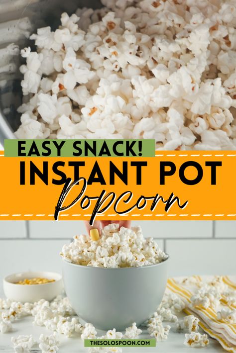 One of our favorite snacks is popcorn! Did you know that you can have your own freshly-popped popcorn in just a few minutes by using your Instant Pot? Making popcorn in an Instant Pot is super easy and quick. This method mimics making popcorn on your stove top but is a great alternative if you don’t have access to a full kitchen. Instant Pot Popcorn, Coconut Oil Popcorn, Making Popcorn, Pot Making, Popcorn Recipe, Pop Popcorn, Full Kitchen, Single Serving, Insta Pot