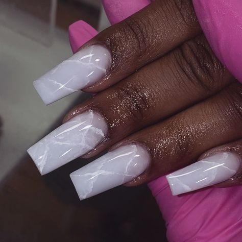 White Fade Nails, Milky White Marble Nails, White Nails Marble, White Marble Nails, Ombre French Tips, Clear Nail Designs, Faded Nails, Gel Toe Nails, Gel Toes