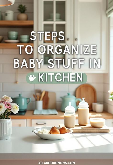 Organizing baby items in your kitchen is essential for maintaining order and efficiency in your daily routine. By implementing a few simple strategies, you can create a functional space that accommodates both your culinary needs and your baby's essentials. Discover how to maximize storage, streamline meal preparation, and keep baby supplies within easy reach for a more organized kitchen environment. Organizing Pumping Supplies, Baby Storage Kitchen, Kitchen Organization Baby Stuff, Kitchen Baby Organization, Baby Bottle Organization Kitchen, Baby Kitchen Organization, Organize Baby Stuff, Storing Baby Bottles, Bottle Organization