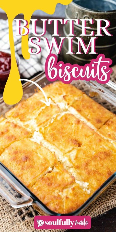 Calling all biscuit enthusiasts! Dive into a sea of buttery bliss with these indulgent Butter Swim Biscuits. With their golden crust and fluffy insides, they're a dream come true. Recipe via @soulfullymade. #BiscuitObsession #ButterSwimBiscuits Butter Swim Biscuits, Swim Biscuits, Beautiful Bread, Biscuit Bar, Creative Snacks, Biscuits Easy, Buttery Biscuits, Biscuits Recipe, Homemade Biscuits