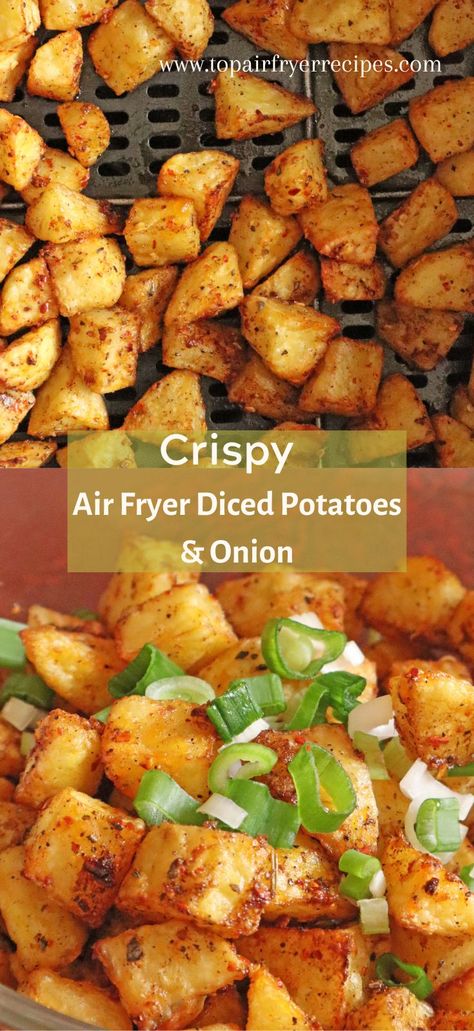 Crispy Air Fryer Diced Potatoes Dices Potatoes In Air Fryer, Ninja Air Fryer Potatoes, Chopped Potatoes In Air Fryer, Airfryer Diced Potatoes, Air Fryer Crispy Potatoes Cubes, Quick Meals With Potatoes, Diced Air Fryer Potatoes, Airfried Crispy Potatoes, Air Fryer Diced Potatoes Fresh