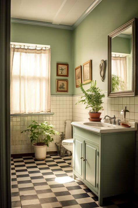 Green Bathrooms Inspiration, Beadboard Wall, Dark Green Bathrooms, Green Tile Bathroom, Bathroom Ideas Small, Bathroom Reno, Bathroom Inspiration Decor, Small Bathroom Ideas, Hus Inspiration