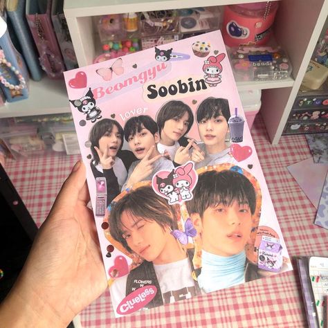 Aesthetic Kpop Journal, Pink Kuromi, Kpop Binder, Pink Edit, Scrapbook Inspo, Kpop Collection, Kpop Journal, Binder Cover, Cover Journal