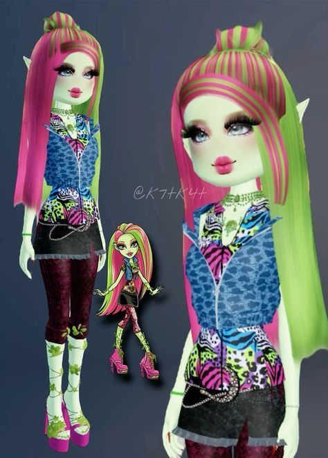 Venus Mcflytrap Dress To Impress, Venus Flytrap Monster High, Di Top Model, Monster High Dti Outfit, Venus Fly Trap Monster High, Halloween Dress Ideas, Monster High Dress To Impress, Monster High Outfits, Monster High Venus Mcflytrap