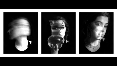 Black and white triptych photography - distorted portraits Dyptich Photography, Photography Distortion Ideas, Diptych Photography Ideas, Triptych Photography Ideas, Triptych Photography Portraits, Diptych Photography, Distorted Portraits, Triptych Photography, Sequence Photography