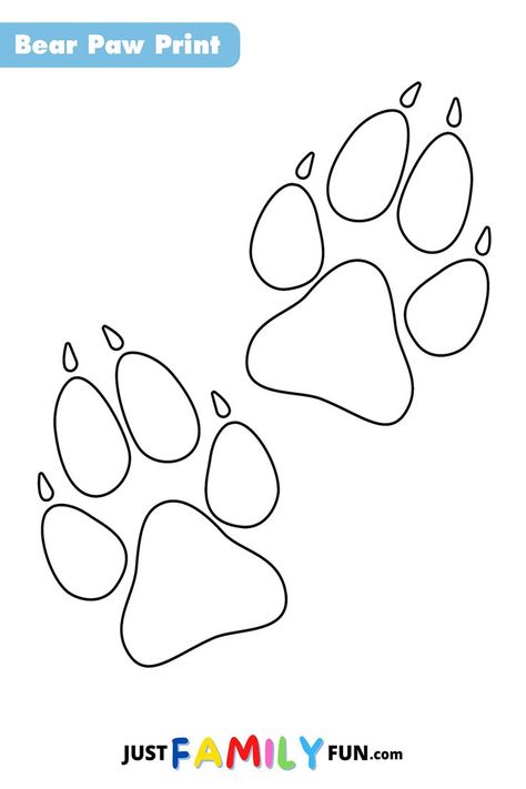 Polar Bear Paw Print, Polar Bear Outline, Paw Template, Winter Door Decorations Classroom, Polar Bear Paw, Bear Footprint, Paw Drawing, Bear Paw Print, Animal Footprints