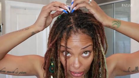 Eva Marcille Locs, Locs Tutorial, Washing My Hair, Eva Marcille, Wash My Hair, A Lot Of Hair, Flowing Hair, Clean Hair, Harper's Bazaar