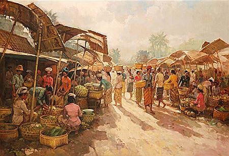 Vintage Myanmar, Sejarah Asia, Market Scene, Myanmar Art, Art Tutorials Watercolor, Indonesian Art, Traditional Market, Art Corner, Public Holiday