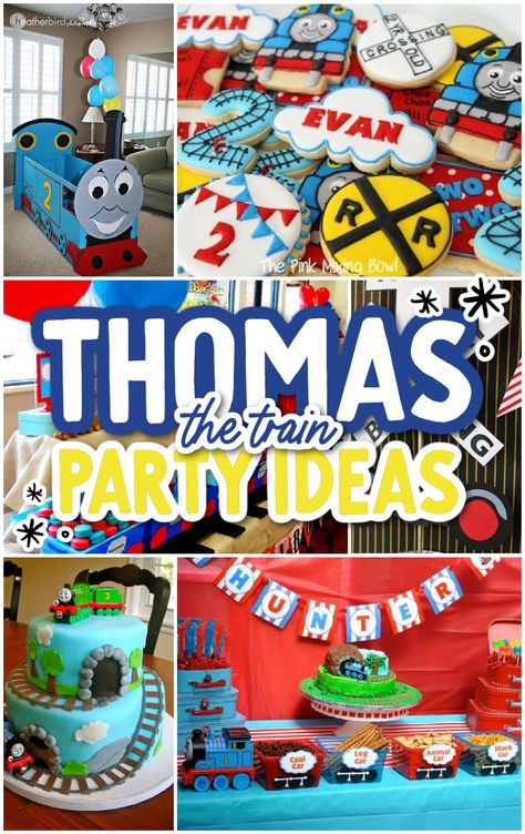 Thomas Train Theme Birthday Party, Diy Thomas The Train Party Decorations, Thomas Train Birthday Party Decorations, Thomas The Train Birthday Invitations, Thomas Party Ideas, Thomas The Train 2nd Birthday Party, Thomas The Train Party Ideas, Thomas The Train 3rd Birthday Party, Thomas Train Party