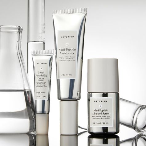 Unlock more radiant skin with our peptide power bundle. After cleansing, apply Multi-Peptide Advanced Serum to help firm, lift and brighten skin. Follow with Multi-Peptide Moisturizer and Multi-Peptide Eye Cream to leave skin feeling soft, supple and hydrated. Multi-Peptide Advanced Serum: Our powerful serum is formulated with an advanced multi-peptide blend, including encapsulated copper peptides and Argireline® Amplified peptide, to improve texture and reduce the appearance of fine lines and w Peptide Moisturizer, Best Face Serum, Skincare Branding, Skincare Serum, Copper Peptides, Anti Aging Secrets, Dna Repair, Firming Serum, Skin Care Packaging