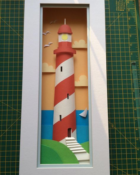 Graham Lester on Instagram: “Ready for framing a stripey lighthouse #paperart#sculpture#lighthouse#colourpaper#paper#papercuts” Maths Project, Lighthouse Crafts, Math Projects, Petal Flower, Flower Diy, Diy Origami, Hand Craft, Craft Art, Cute Easy Drawings