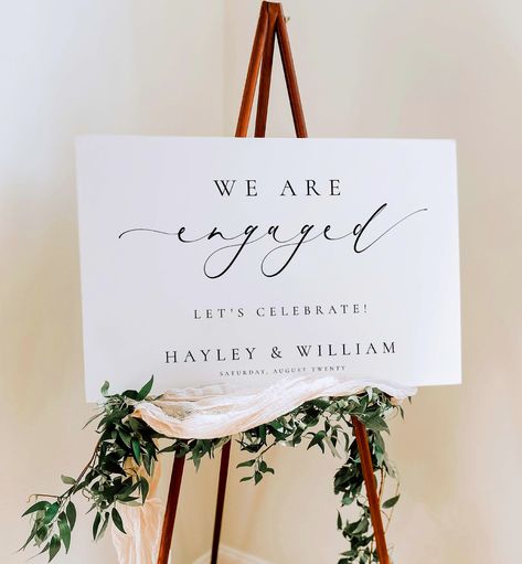 Engagement Party Welcome Sign, Printable We're Engaged Welcome Sign, Engagement Party Decorations, Minimalist Engagement, Ellesmere Party Decorations Minimalist, Welcome To Engagement Board, Engagement Sign Board, Engagement Party Signs Welcome, Engagement Party Welcome Sign Chalkboards, Engagement Party Entrance Sign, Minimalist Engagement Party, Engagement Party Welcome Sign, Welcome Sign Minimalist