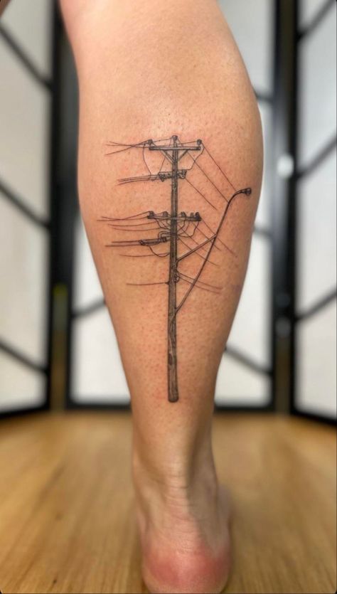 Powerlines Tattoo, Telephone Pole Tattoo, Windmill Tattoo, Stippling Tattoo, Really Bad Tattoos, Portland Tattoo, Western Tattoos, Tattoo Inspiration Men, Gorgeous Tattoos