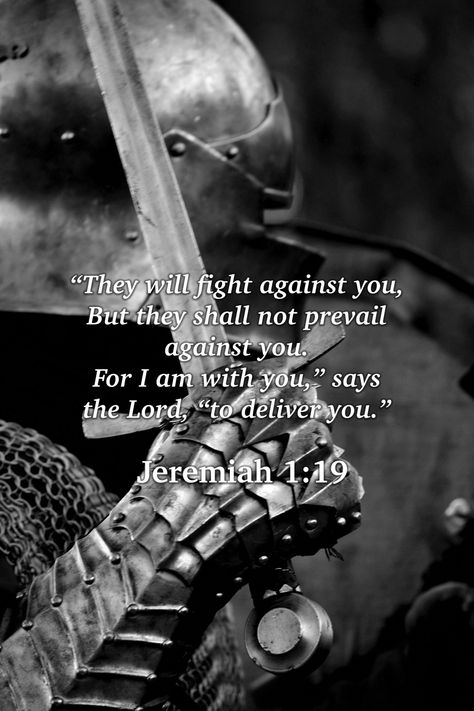 “They will fight against you, But they shall not prevail against you. For I am with you,” says the Lord, “to deliver you.” Jeremiah 1:19 Jeremiah 1 19, Prophet Jeremiah, Jeremiah 1, Bible Passages, The Prophet, Spiritual Warfare, Son Of God, Bible Scriptures, The Lord